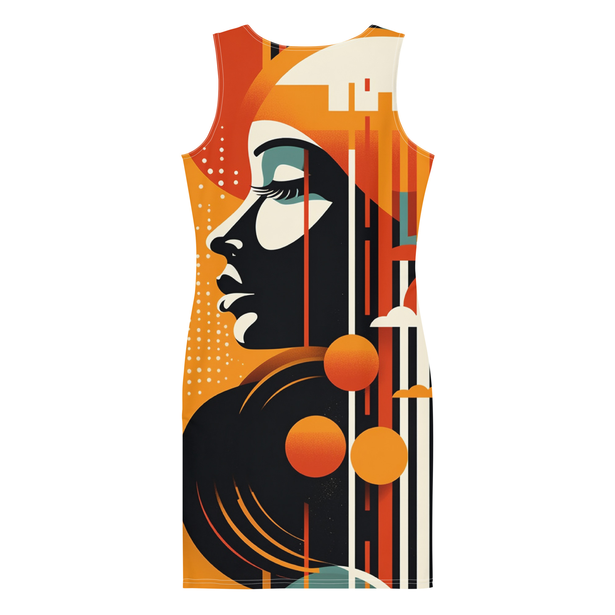 Abstract Art Faces Bodycon Dress - Image 4