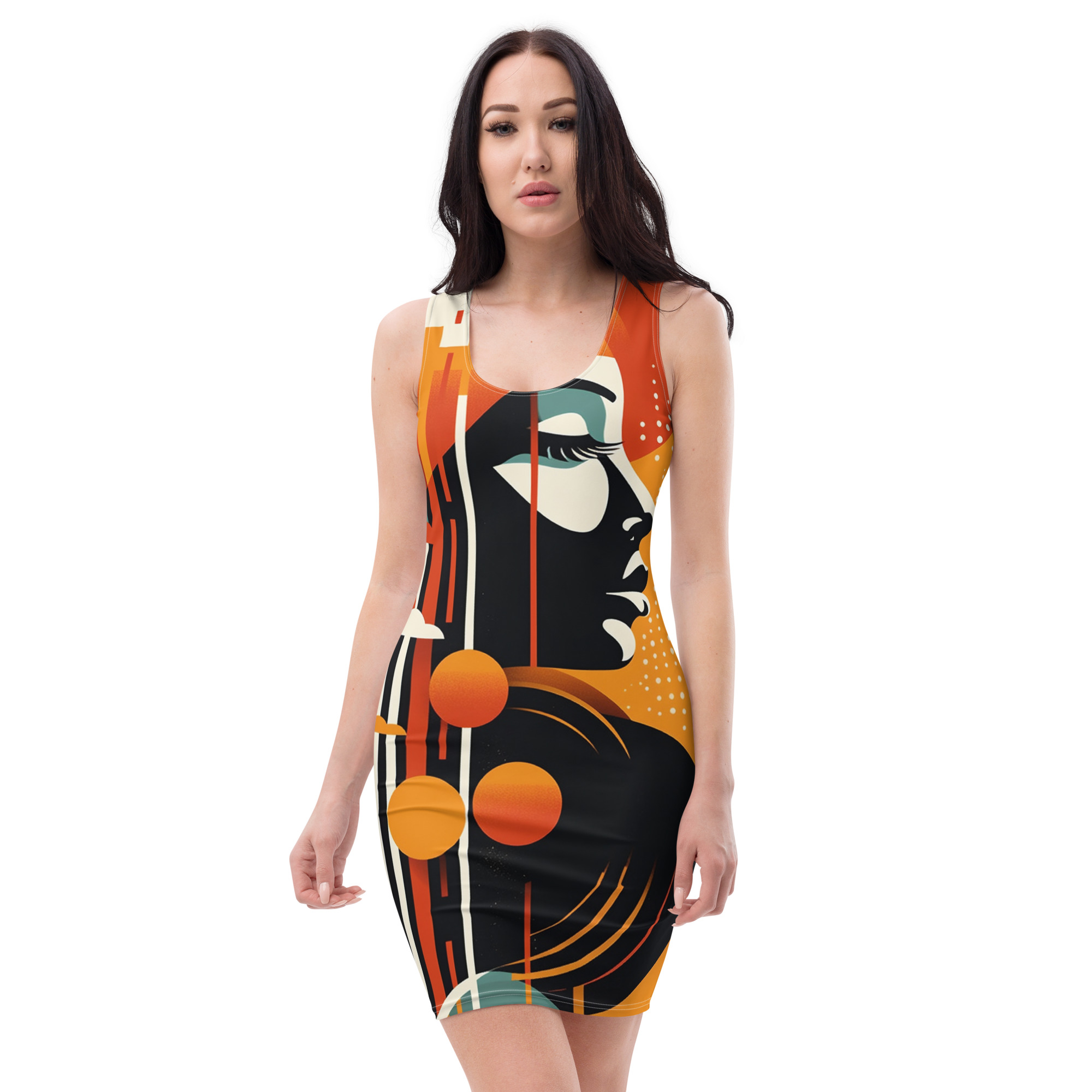 Abstract Art Faces Bodycon Dress
