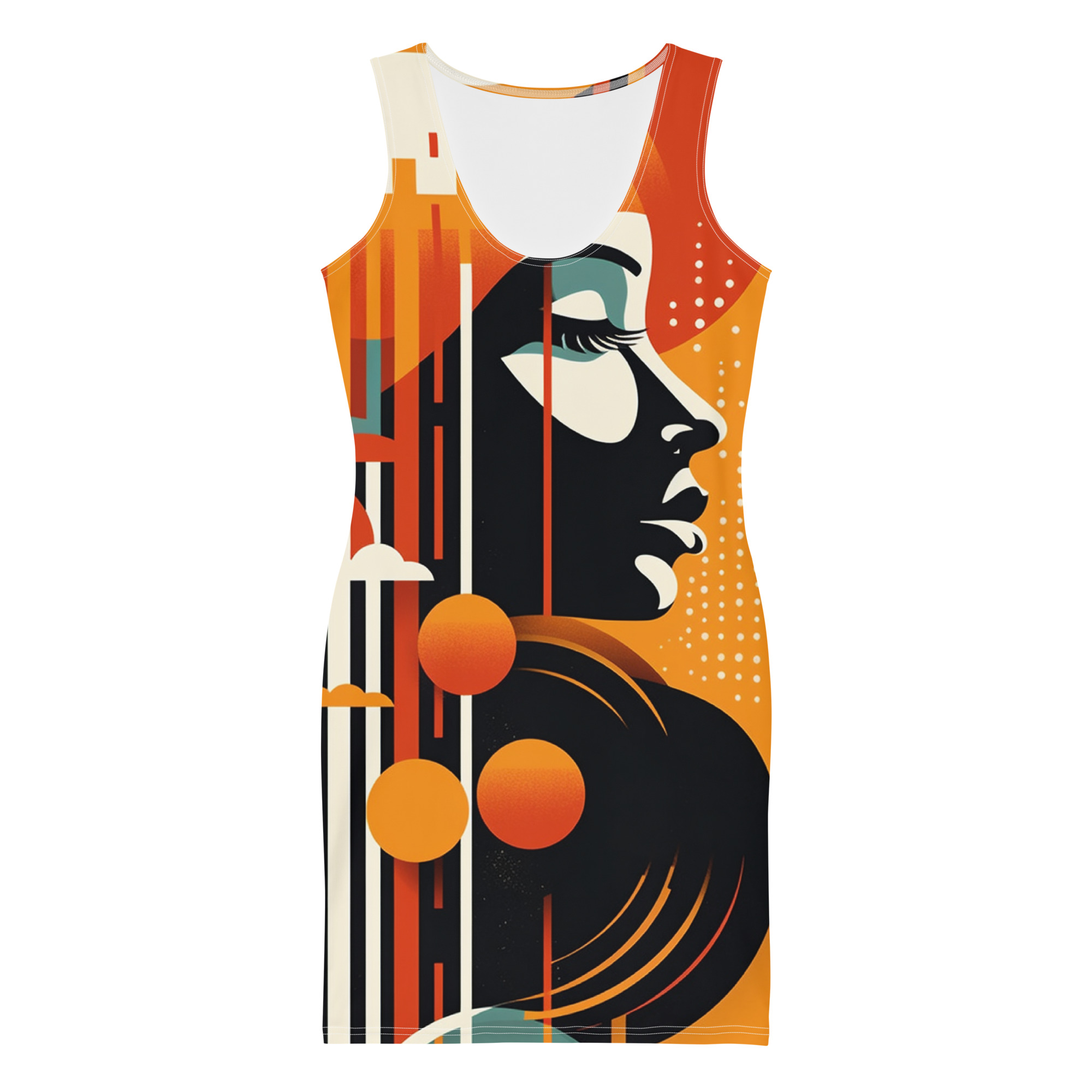 Abstract Art Faces Bodycon Dress - Image 5